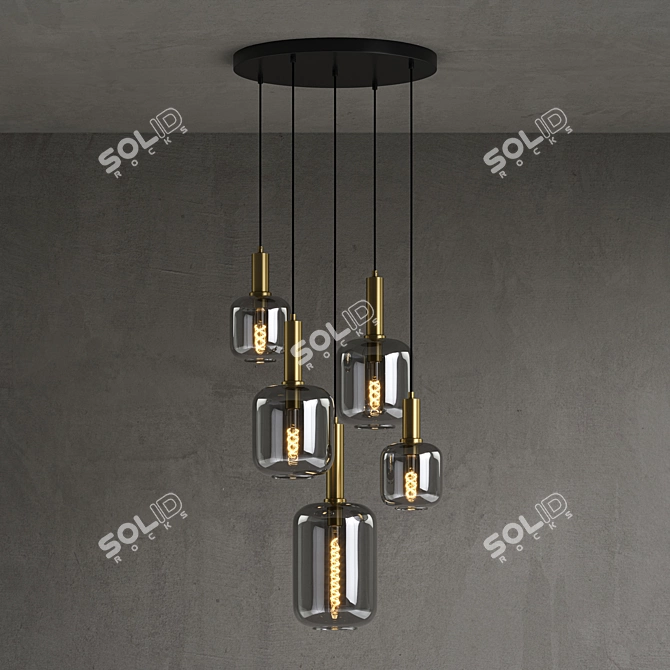 Smoke Gray Lucide Joanet Pendant Light 3D model image 2