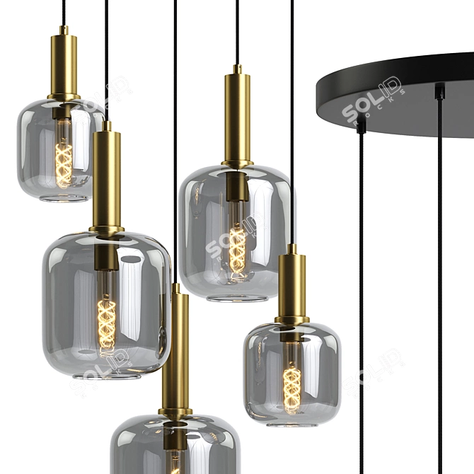 Smoke Gray Lucide Joanet Pendant Light 3D model image 4