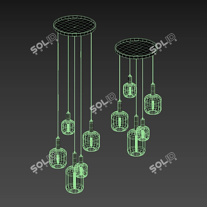 Smoke Gray Lucide Joanet Pendant Light 3D model image 7