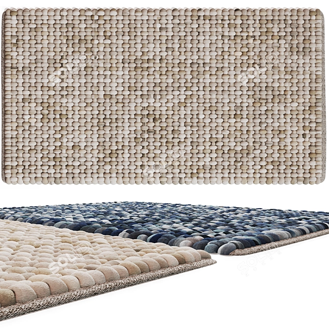 Handmade Woolen Carpet | 600x900mm & 600x1100mm 3D model image 1