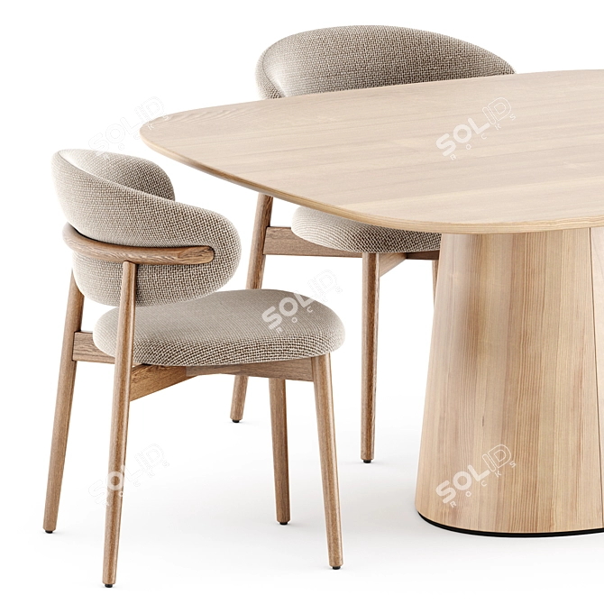 Modern Elegance: Oleandro Chair & POV 462 Table 3D model image 2