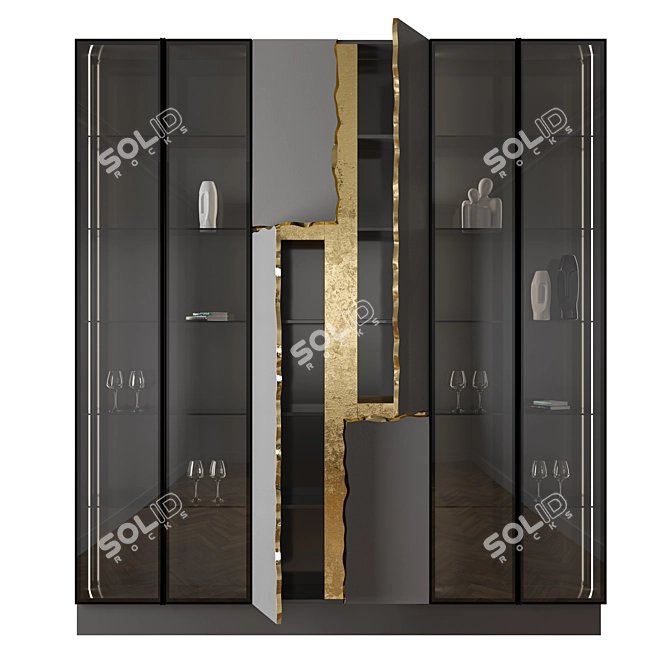 Convertible Cupboard with Open and Closed Doors 3D model image 1