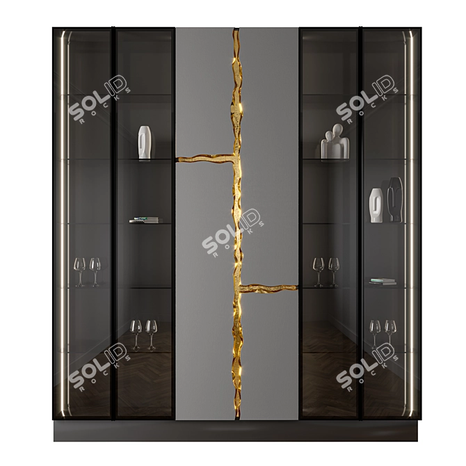 Convertible Cupboard with Open and Closed Doors 3D model image 2