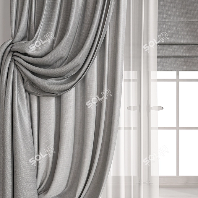 Luxury Velvet Curtain for Elegant Home Decor 3D model image 2