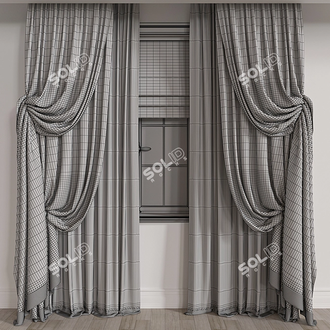 Luxury Velvet Curtain for Elegant Home Decor 3D model image 3