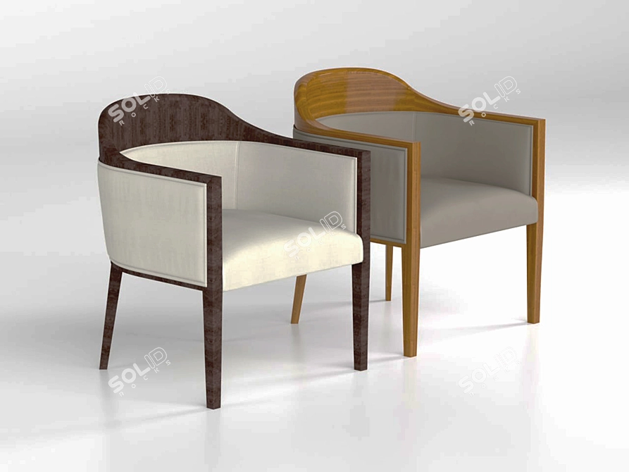 Sophisticated Boston Tub Chair 3D model image 2