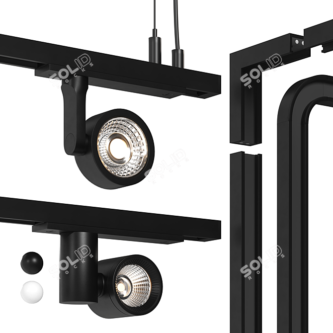 Minimalist Track Lighting: Arkoslight 3D model image 1