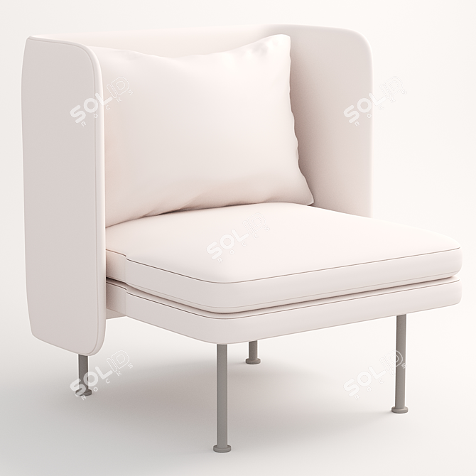 Modern Bloke Valve Lounge Chair 3D model image 2