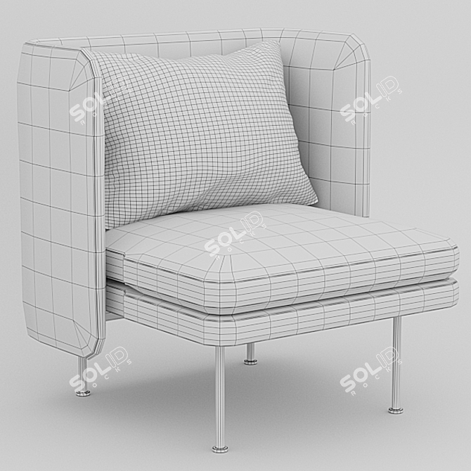 Modern Bloke Valve Lounge Chair 3D model image 5