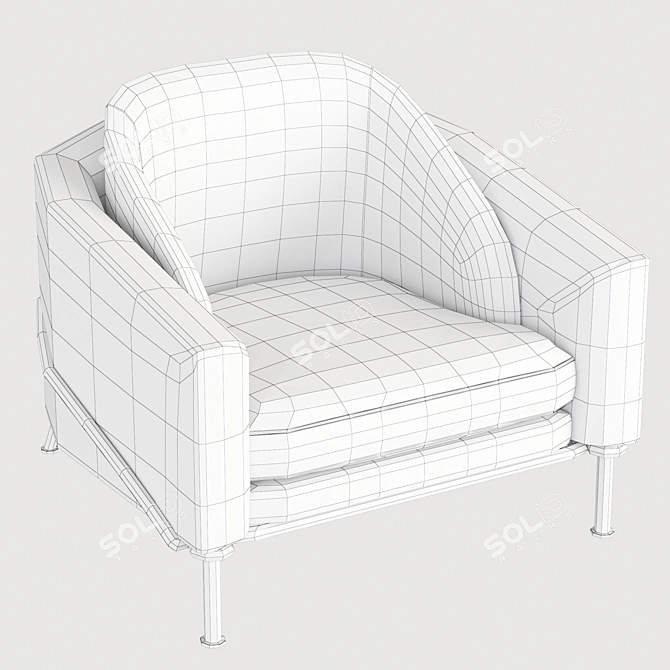 Sleek Noir Armchair 3D model image 3