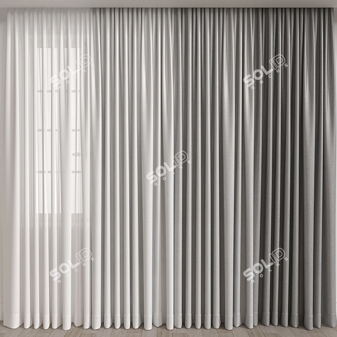 Elegant Curtain with 46048 Polys 3D model image 1