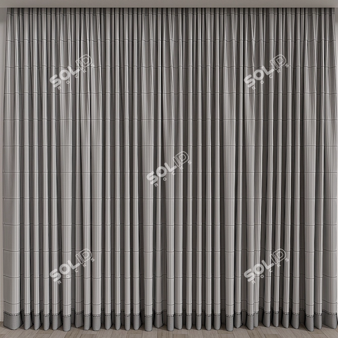 Elegant Curtain with 46048 Polys 3D model image 3