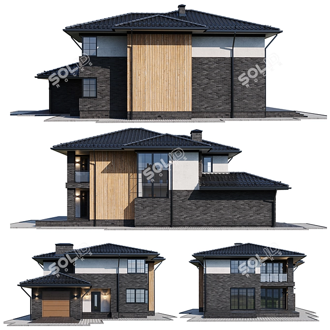 Title: Modern House 3D Model 3D model image 2