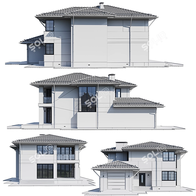 Title: Modern House 3D Model 3D model image 4