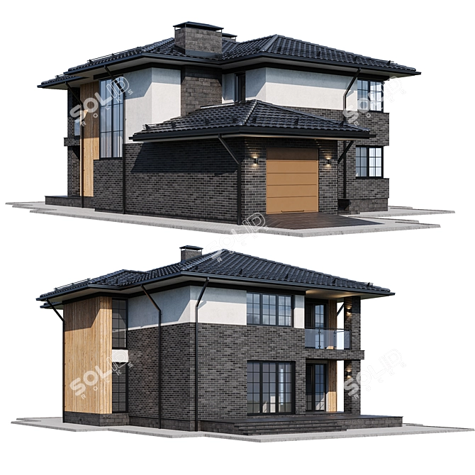 Title: Modern House 3D Model 3D model image 6