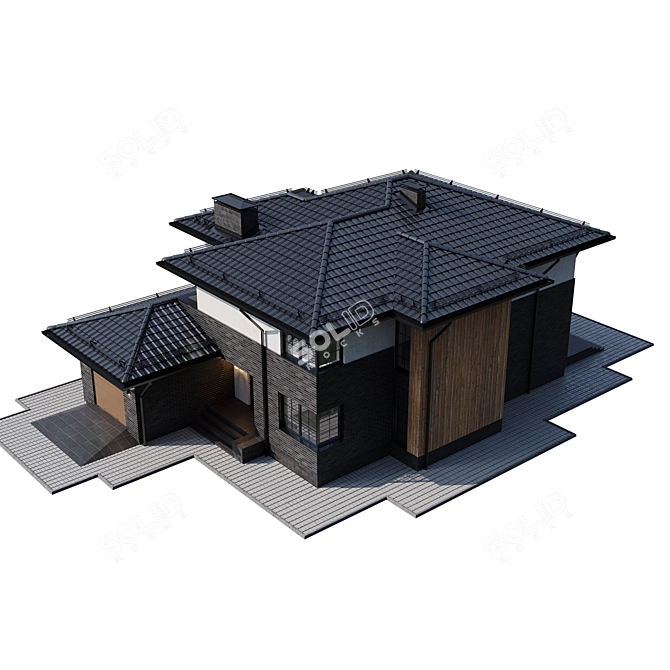 Title: Modern House 3D Model 3D model image 8