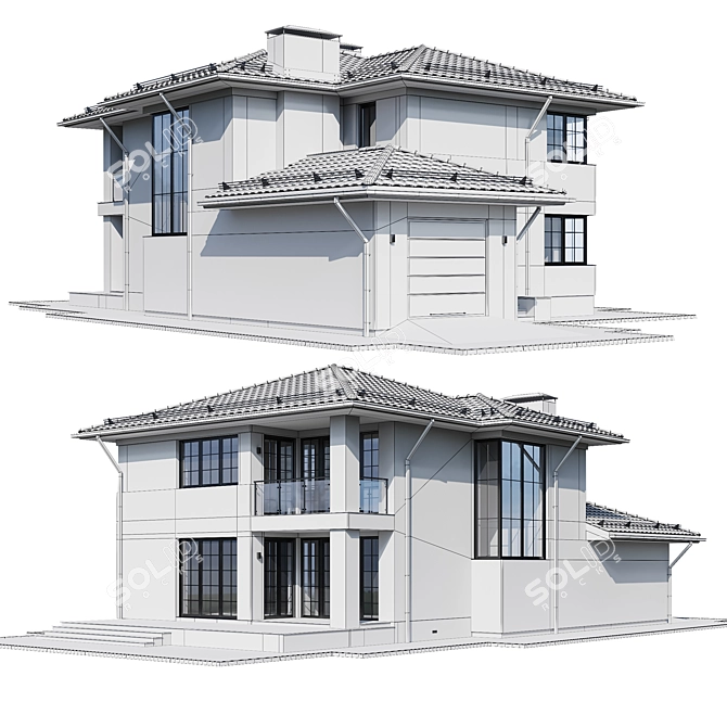 Title: Modern House 3D Model 3D model image 10
