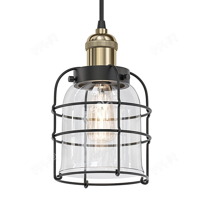 Bell Cage Mini Pendant: Antique Brass 3D model image 1