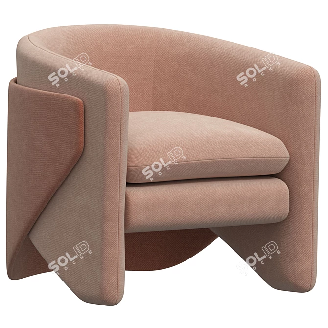 Thea Chair: Velvet Pink Elegance 3D model image 1