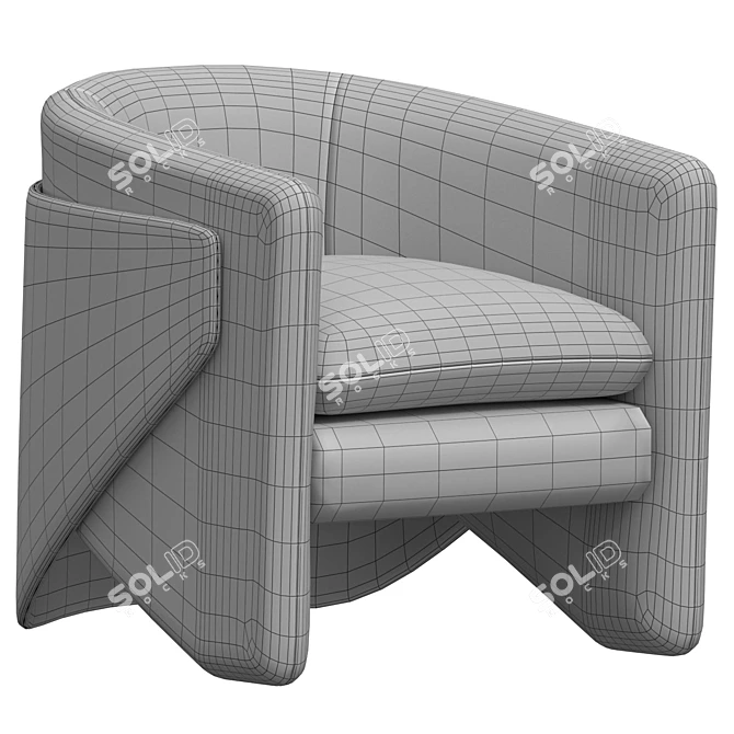 Thea Chair: Velvet Pink Elegance 3D model image 3