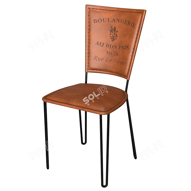 Vintage Canvas and Leather Liverpool Chair 3D model image 1