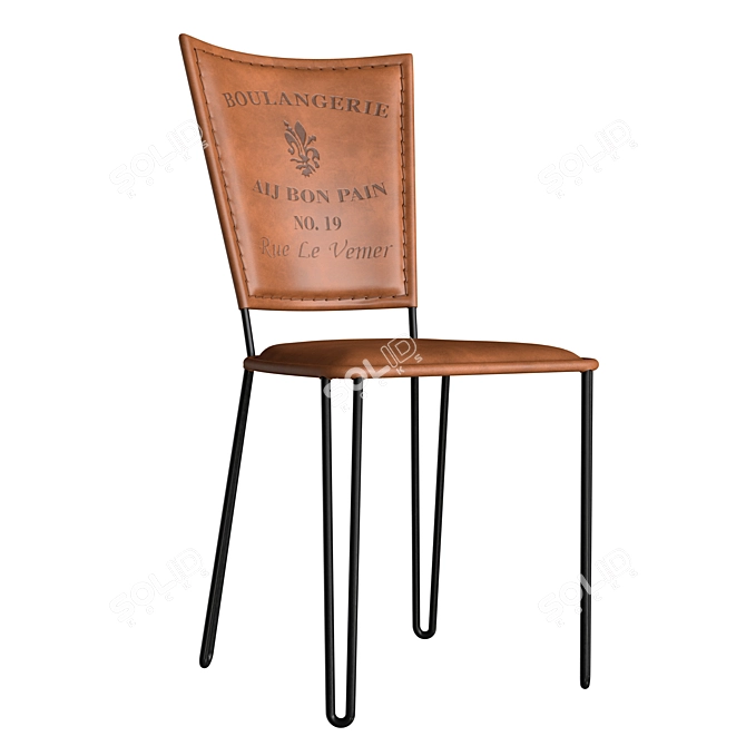 Vintage Canvas and Leather Liverpool Chair 3D model image 2