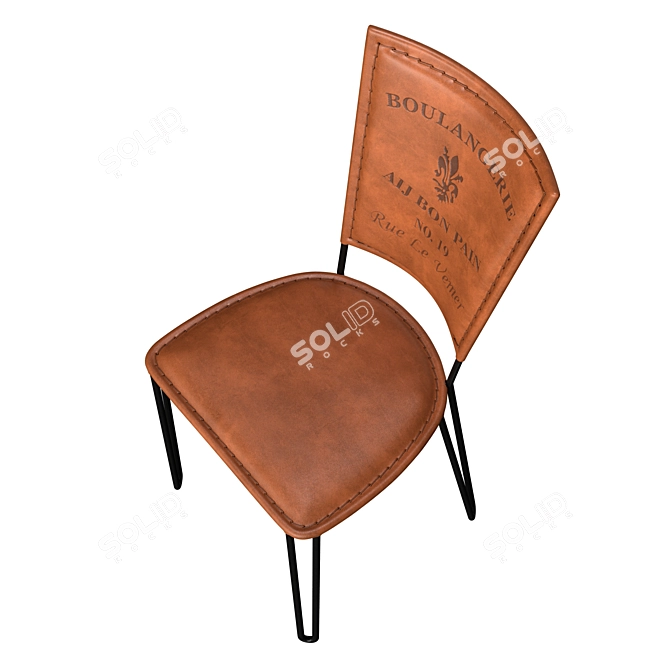 Vintage Canvas and Leather Liverpool Chair 3D model image 4