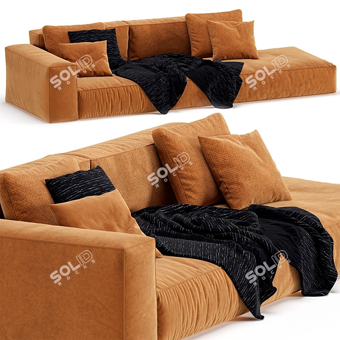 Boca Navi Modular Sofa: Sleek and Stylish Comfort 3D model image 2