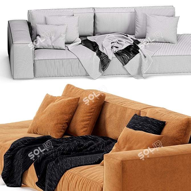 Boca Navi Modular Sofa: Sleek and Stylish Comfort 3D model image 7