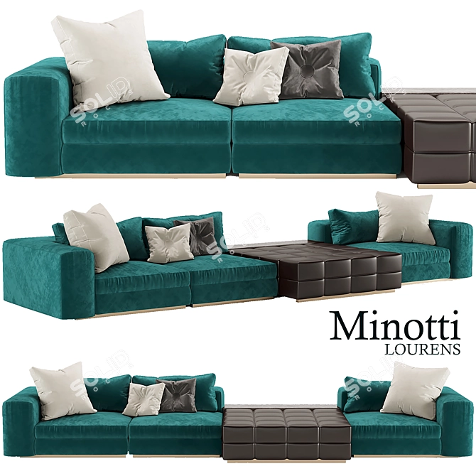 Modern Minotti Lawrence Sofa: High-Quality Comfort 3D model image 2