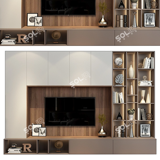 Modern TV Stand for Stylized Living Room 3D model image 1