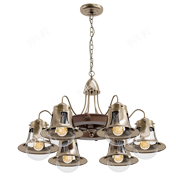 Elegant Hanging Chandelier - Arte Lamp A7006LM 3D model image 1
