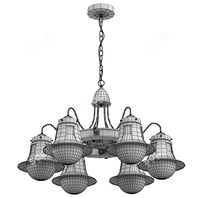 Elegant Hanging Chandelier - Arte Lamp A7006LM 3D model image 2