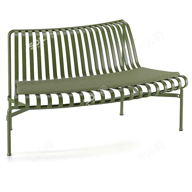 Palissade Park Dining Bench: Outdoor Modular Seating 3D model image 2