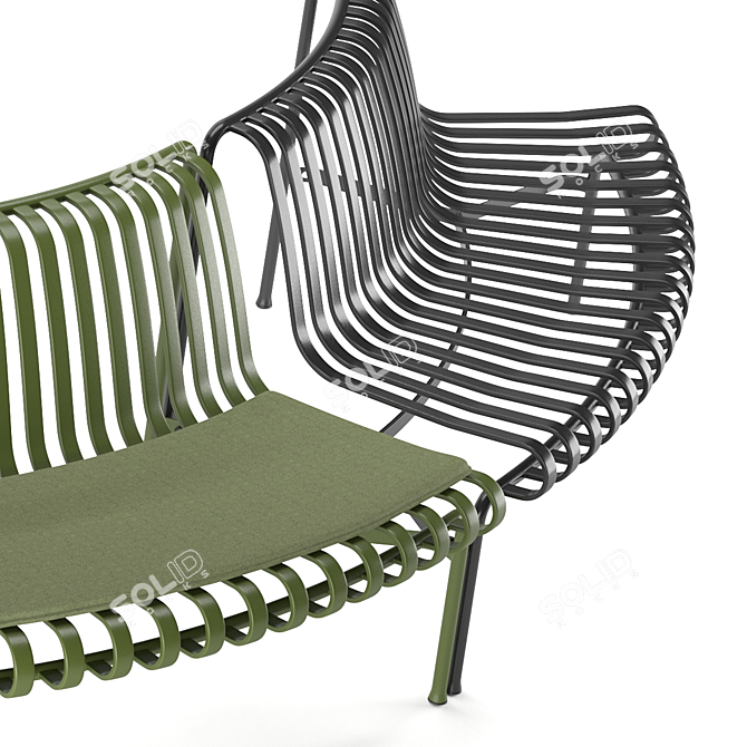 Palissade Park Dining Bench: Outdoor Modular Seating 3D model image 6