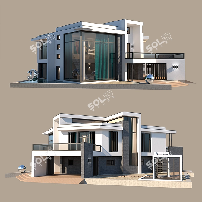 Contemporary Dream Home 3D model image 1