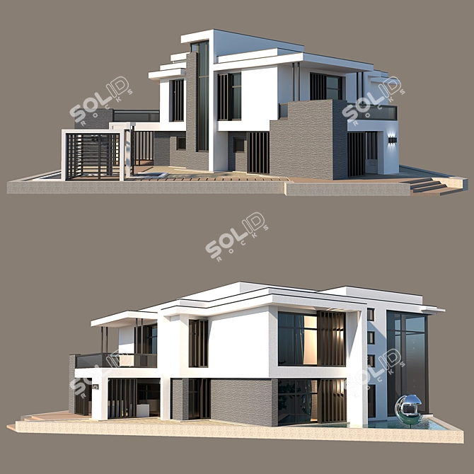 Contemporary Dream Home 3D model image 2