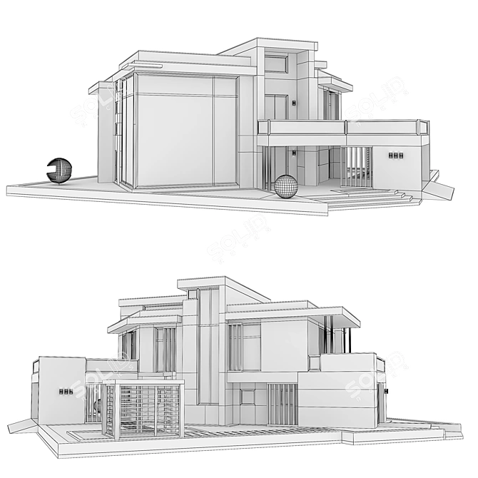 Contemporary Dream Home 3D model image 4