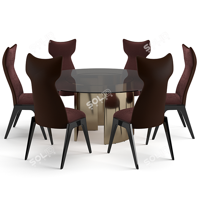 Luxury Fendi Casa Dining Set 3D model image 2