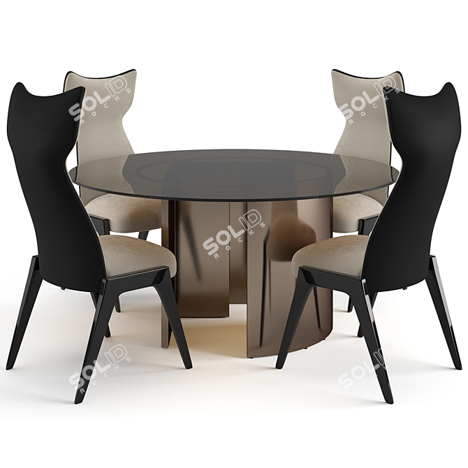 Luxury Fendi Casa Dining Set 3D model image 3