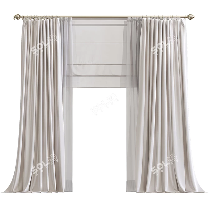 Elegant Drapery 988 3D model image 1