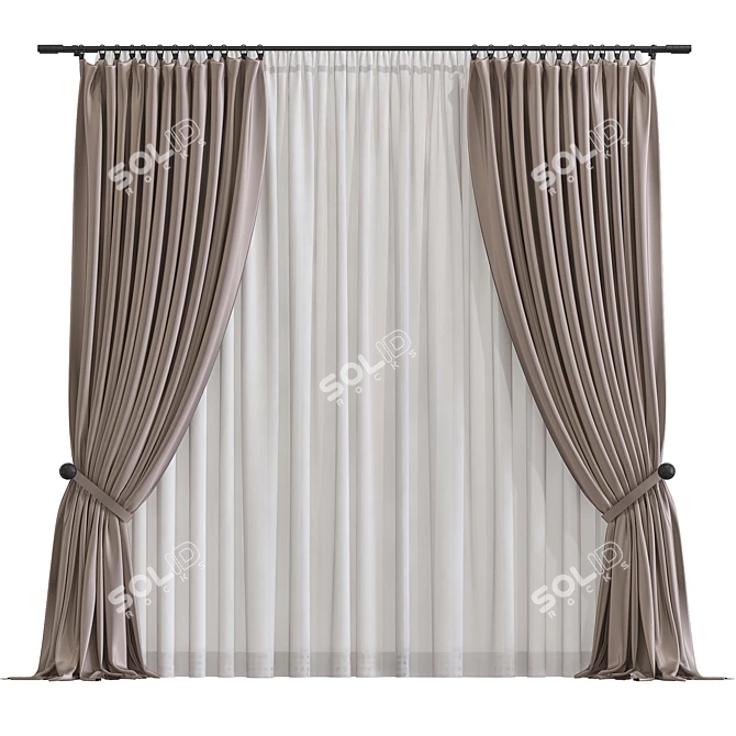 Elegant Drapery 990 3D model image 1