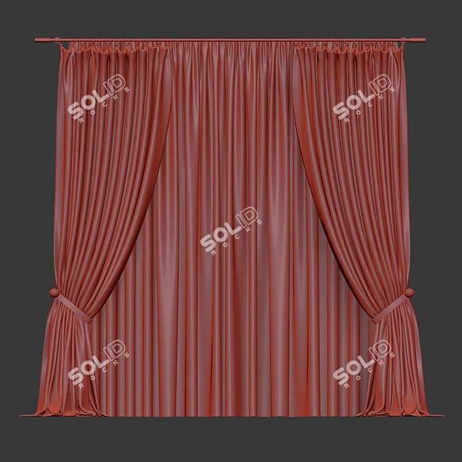 Elegant Drapery 990 3D model image 4