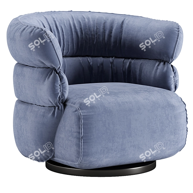 Natuzzi Couture Armchair: High-Quality Comfort 3D model image 2