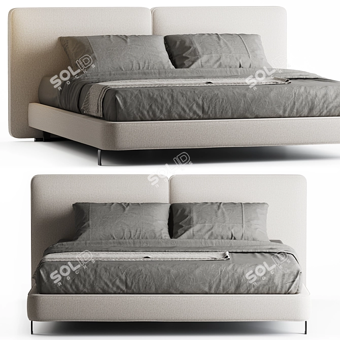 Luxury Minotti Tatlin Cover Bed 3D model image 2