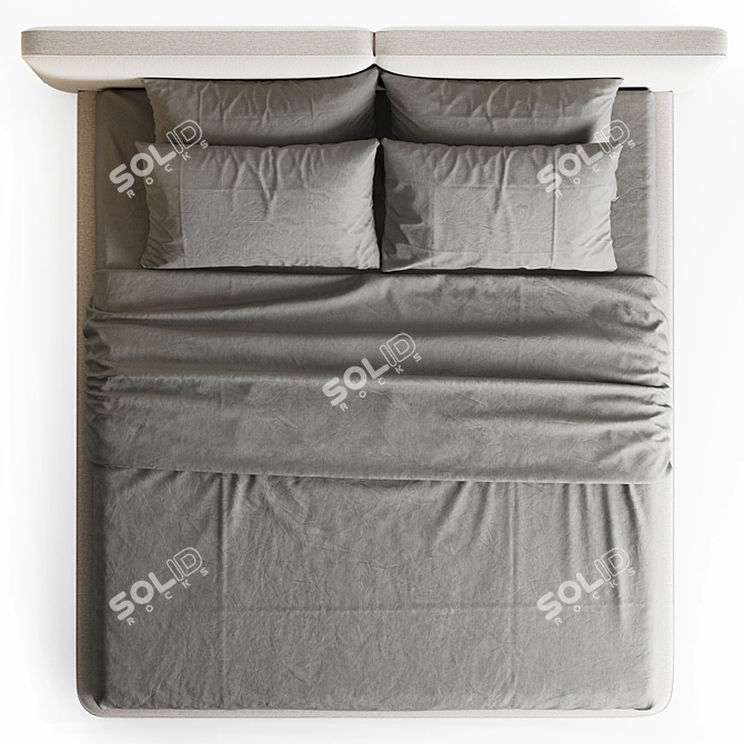 Luxury Minotti Tatlin Cover Bed 3D model image 5