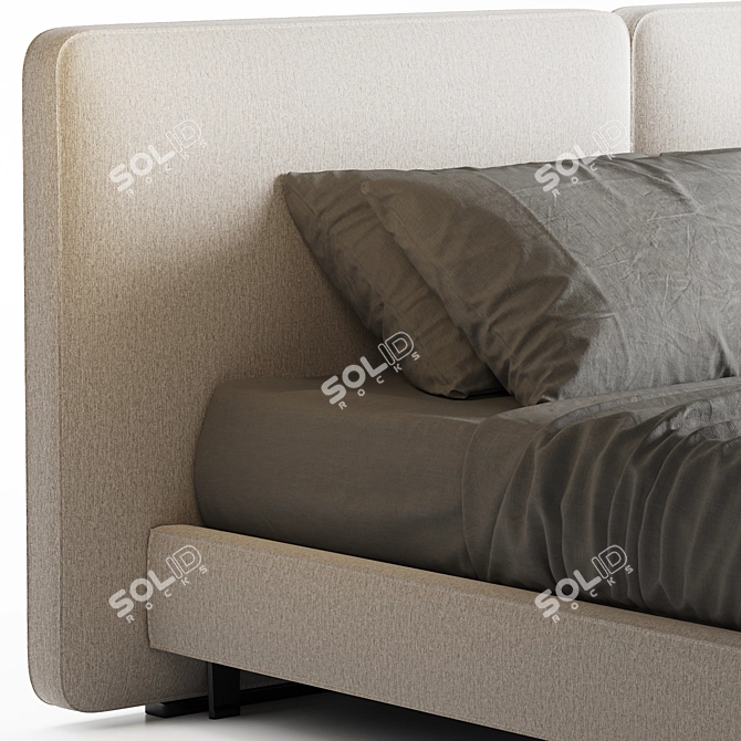 Luxury Minotti Tatlin Cover Bed 3D model image 6