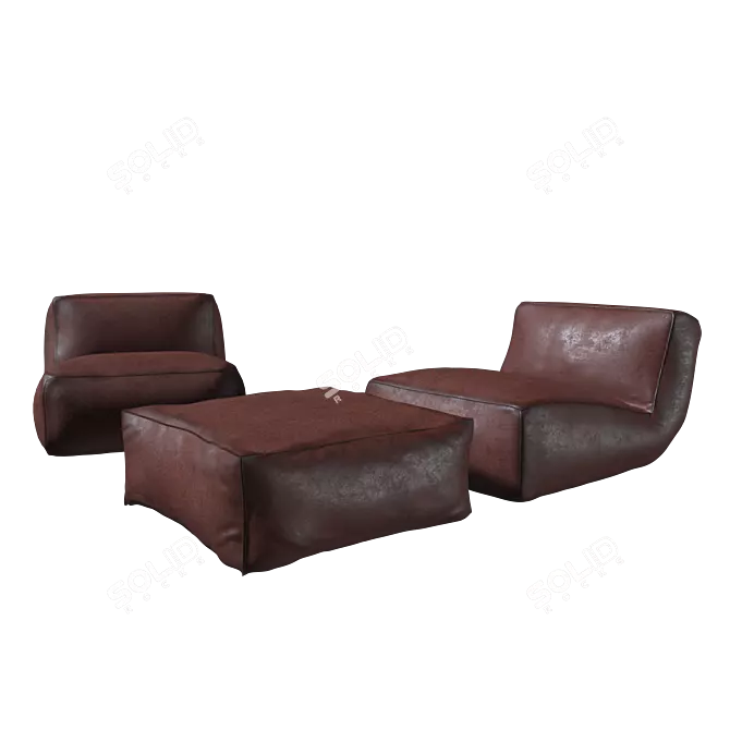 Luxury Leather Armchair 3D model image 1