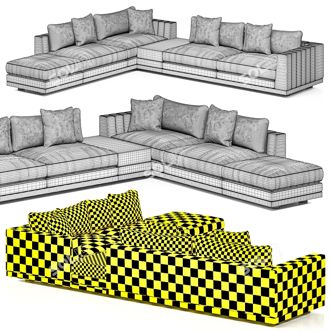 Modern Greer Sofa: Stylish & Space-saving 3D model image 4