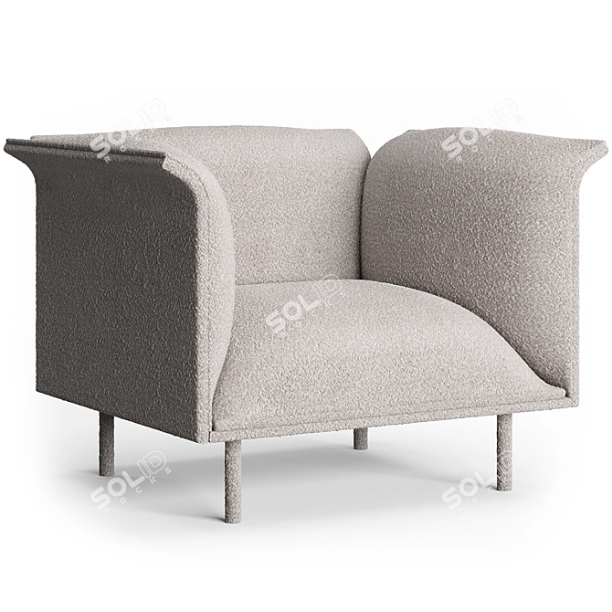 Harmonious Noon Lounge Chair 3D model image 4